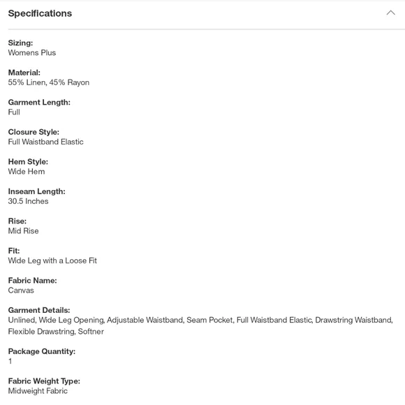 Womens Linen Pull On Pants Size XXL #452 - Picture 9 of 9